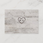 Gesneden Sweethearts Rustieke Berk Trouwschema Informatiekaartje (Achterkant)