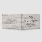 Gesneden Sweethearts Rustieke Berk Wood Tree Bruil Gastenboek (Volledig)