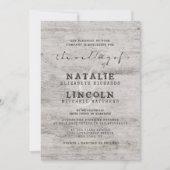 Gesneden Sweethearts Rustieke Berk Wood Tree Bruil Kaart (Voorkant)