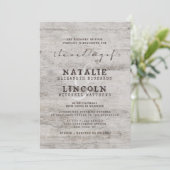 Gesneden Sweethearts Rustieke Berk Wood Tree Bruil Kaart (Staand voorkant)