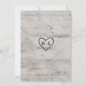 Gesneden Sweethearts Rustieke Berk Wood Tree Bruil Kaart (Achterkant)