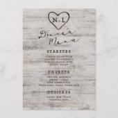 Gesneden Sweethearts Rustieke Berk Wood Tree Dinne Menu (Voorkant)