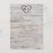 Gesneden Sweethearts Rustieke Berk Wood Tree Dinne Menu (Achterkant)