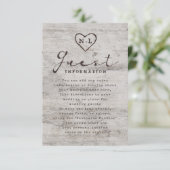 Gesneden Sweethearts Rustieke Boom Bruiloft Inform Informatiekaartje (Staand voorkant)