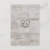 Gesneden Sweethearts Rustieke Boom Bruiloft Inform Informatiekaartje (Achterkant)