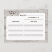 Gesneden Sweethearts rustieke bruid om recept Kaar Aankondigingskaart (Achterkant)