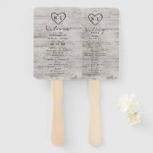 Gesneden Sweethearts rustieke bruiloft ceremonie p Handwaaier (Voorkant en achterkant)