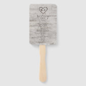 Gesneden Sweethearts rustieke bruiloft ceremonie p Handwaaier (Achterkant)