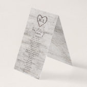 Gesneden Sweethearts rustieke bruiloft ceremonie p Kaart (Achterkant)