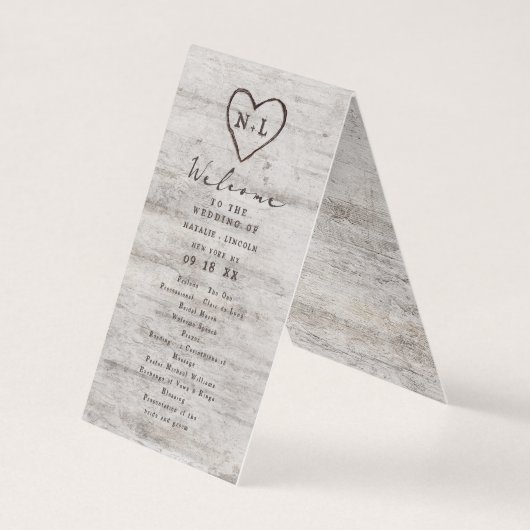 Gesneden Sweethearts rustieke bruiloft ceremonie p Kaart (Voorkant)