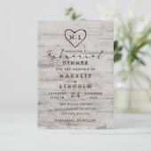 Gesneden Sweethearts Rustieke Bruiloft Repetitie D Kaart (Staand voorkant)