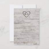 Gesneden Sweethearts Rustieke Bruiloft Repetitie D Kaart (Achterkant)
