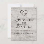 Gesneden Sweethearts Rustieke Bruiloft Save the Da Magnetische Uitnodiging (Voorkant)