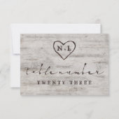 Gesneden Sweethearts Rustieke Bruiloft Tafelnummer (Voorkant)