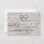 Gesneden Sweethearts Rustieke Bruiloft Tafelnummer (Achterkant)