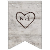 Gesneden Sweethearts Rustieke Liefde is Zoete Brui Vlaggetjes (Eerste vlag)