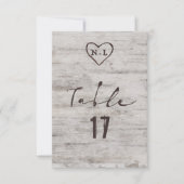 Gesneden Sweethearts Zitten Tafel Nummers Kaart (Voorkant)