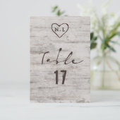 Gesneden Sweethearts Zitten Tafel Nummers Kaart (Staand voorkant)