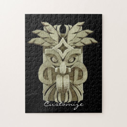 Gesneden Tiki Beeldhouwwerk Donder Legpuzzel (Verticaal)