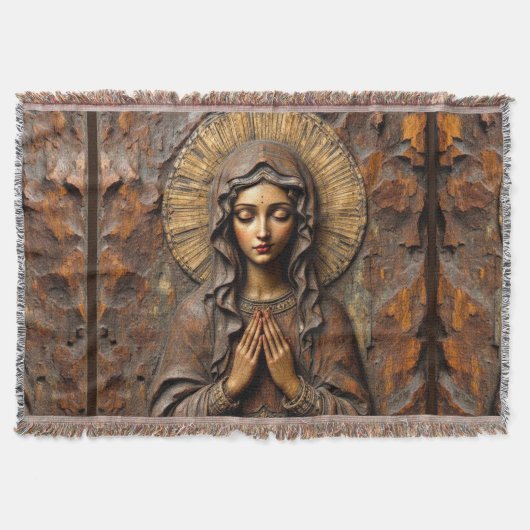 Gesneden Toewijding Houten Maria Deken (Voorkant)