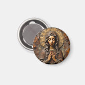 Gesneden Toewijding Houten Maria Magneet (Voorkant / Achterkant)