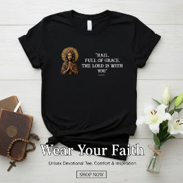 Gesneden Toewijding Houten Maria T-shirt