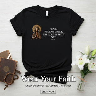 Gesneden Toewijding Houten Maria T-shirt