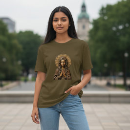 Gesneden Toewijding Houten Maria T-shirt