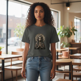 Gesneden Toewijding Houten Maria T-shirt