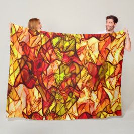 Gesneden touwen verborgen onder een rode paaistof fleece deken