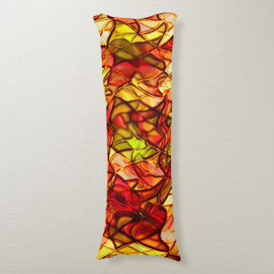 Gesneden touwen verborgen onder een rode paaistof lichaamskussen