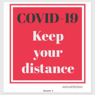 Gesneden vinyl sticker - COVID-19 Houd afstand