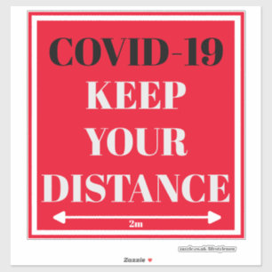 Gesneden vinyl sticker - COVID-19 Houd afstand 2m