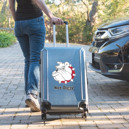 Gesneden Vinyl Sticker-  Lieve hond Sticker (Koffer Insitu)