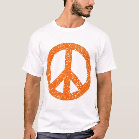 Gesneden vredesymbool - Oranje T-shirt (Voorkant)