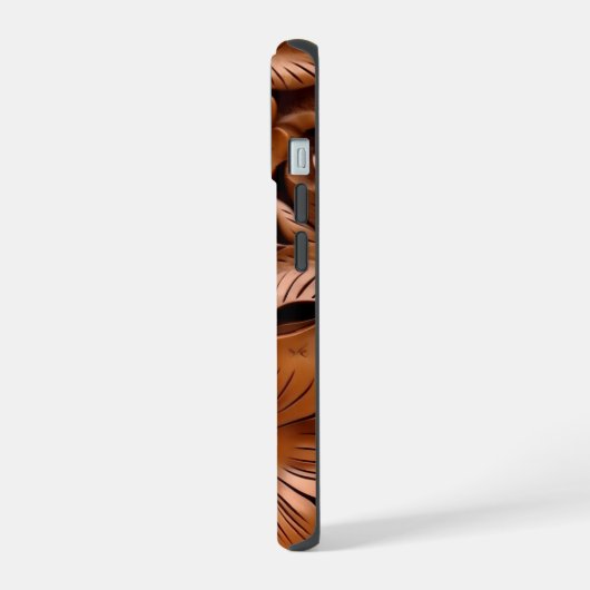 Gesneden Western Bloemen Houten Print Telefoon Cas iPhone 15 Case (Linkerkant)