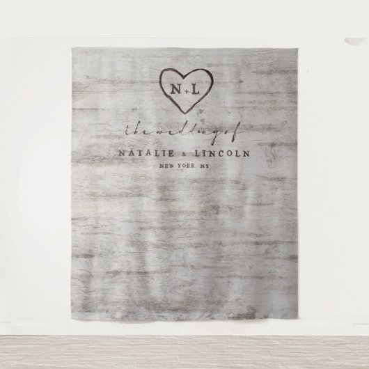 Gesneden Zoetigheden Bruiloft Foto Booth Achtergro Wandkleed (Voorkant)