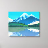 Gesneeuwde bergen gereflecteerd in een meer canvas afdruk (Voorkant)