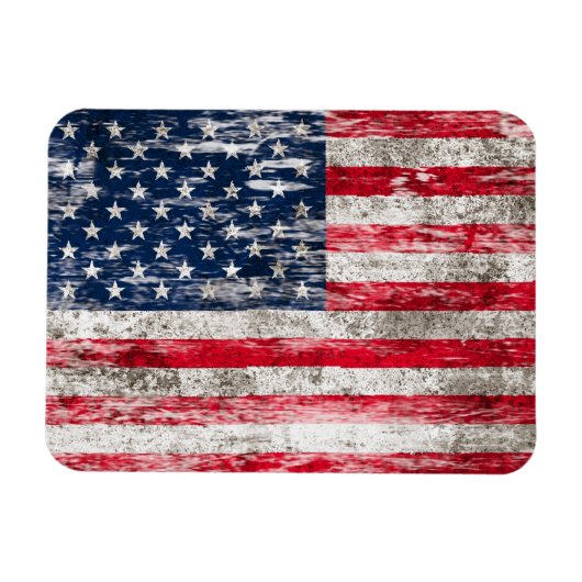 Gesneuveld en versleten Amerikaanse vlag Magneet (Horizontaal)