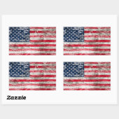 Gesneuveld en versleten Amerikaanse vlag Rechthoekige Sticker (Vel)
