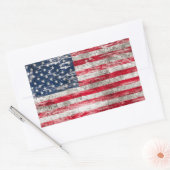 Gesneuveld en versleten Amerikaanse vlag Rechthoekige Sticker (Envelop)