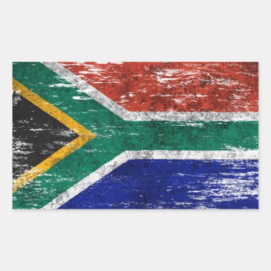 Gesneuveld en versleten Zuid-Afrikaanse vlag Rechthoekige Sticker (Voorkant)