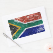 Gesneuveld en versleten Zuid-Afrikaanse vlag Rechthoekige Sticker (Envelop)