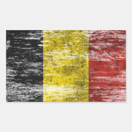 Gesneuvelde en versleten Belgische vlag Rechthoekige Sticker (Voorkant)