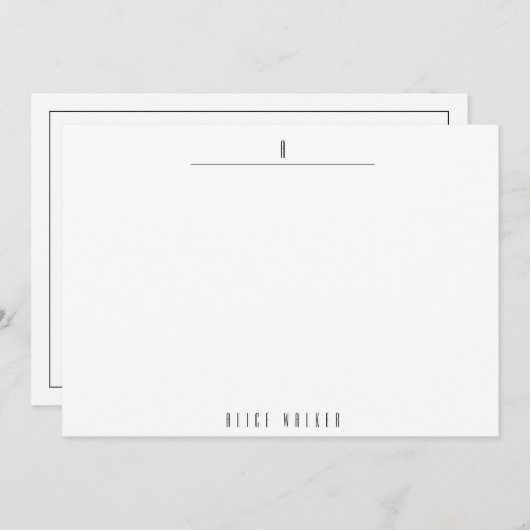 gesofisticeerd modern monogram notitiekaartje (Voorkant / Achterkant)