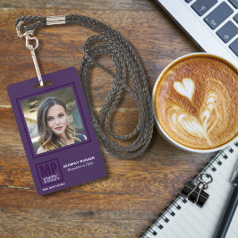 Gesofisticeerd Paars Vierkant Monogram Logo Foto B Badge