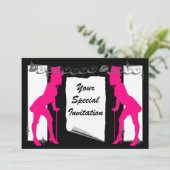 Gesofisticeerd vrijgezellenfeest kaart (Staand voorkant)