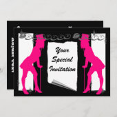 Gesofisticeerd vrijgezellenfeest kaart (Voorkant / Achterkant)