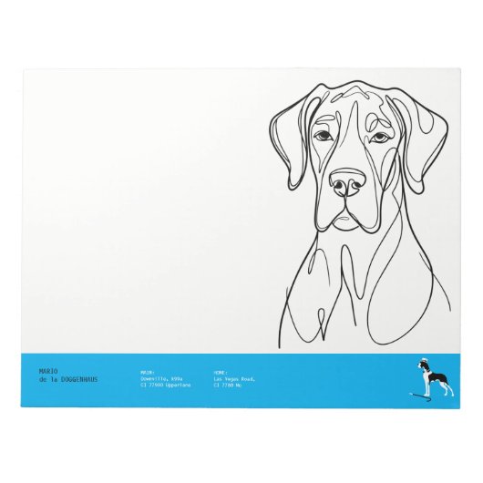 Gesofisticeerde Dog Argenteuil op Roze Notitieblok (Voorkant)