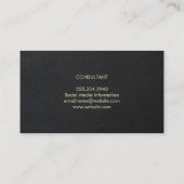 Gesofistikeerd |  Elegant zwart leer Visitekaartje (Achterkant)